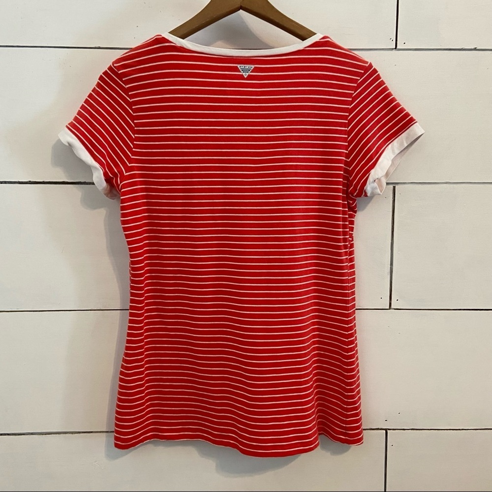 Columbia Omni-Wick PFG Striped Short Sleeve Top. Size Small. - Picture 2 of 9